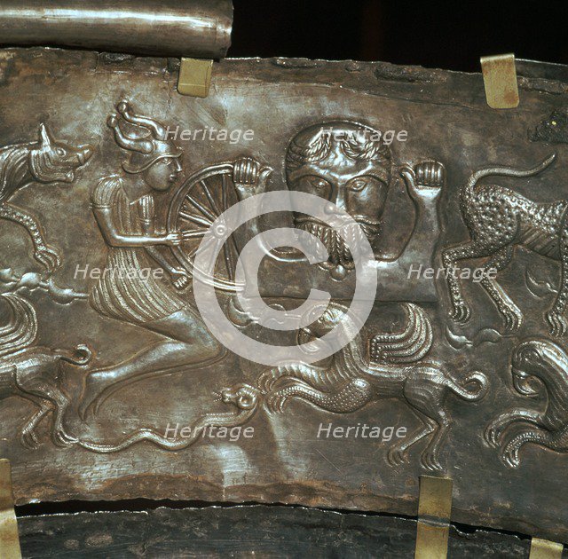 Detail from the Celtic Gundestrop Cauldron, 3rd century. Artist: Unknown