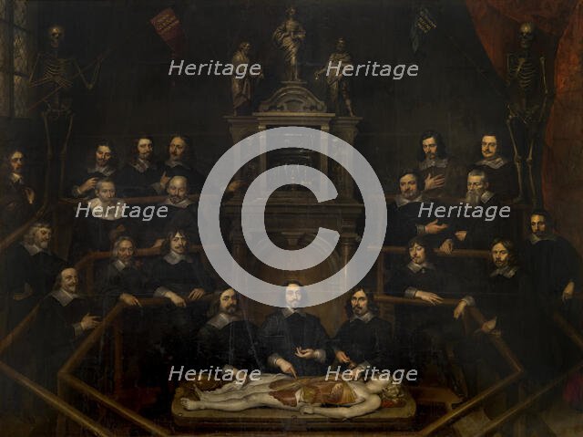 The Anatomy Lesson of Doctor Joannes van Buyten in the Surgeon's Room in Antwerp, 1660. Creator: Frans Denys.