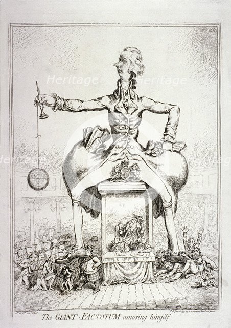 'The giant-factotum amusing himself' - William Pitt, 1797. Artist: James Gillray