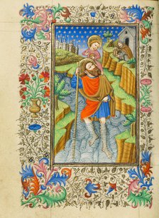 Saint Christopher Carrying the Christ Child; Book of Hours, about 1430-1440. Creator: Fastolf Master.