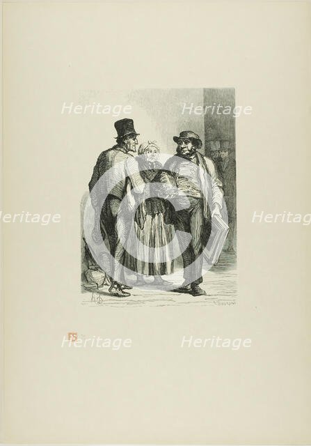 The Auction House: The Dealers, 1863, printed 1920. Creator: Charles Maurand.