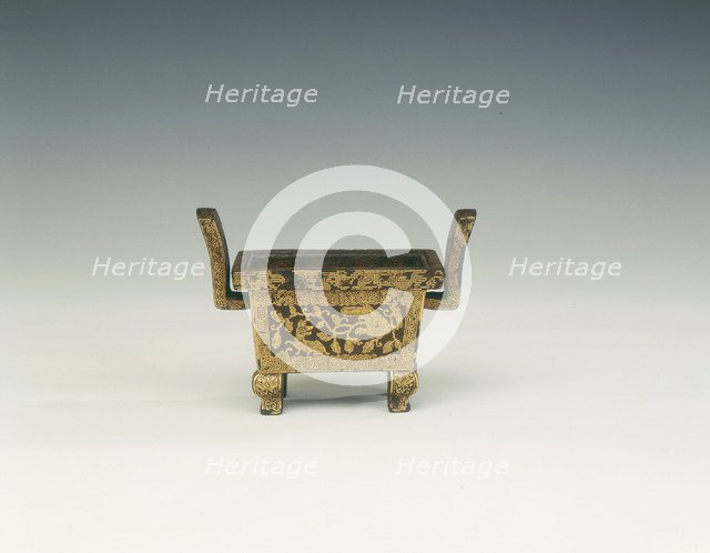 Damascened iron incense burner, Ming dynasty, Xuande period, Tibet, 1426-1435. Artist: Unknown