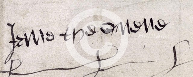 Jane Seymour's signature, c1536. Creator: Jane Seymour.