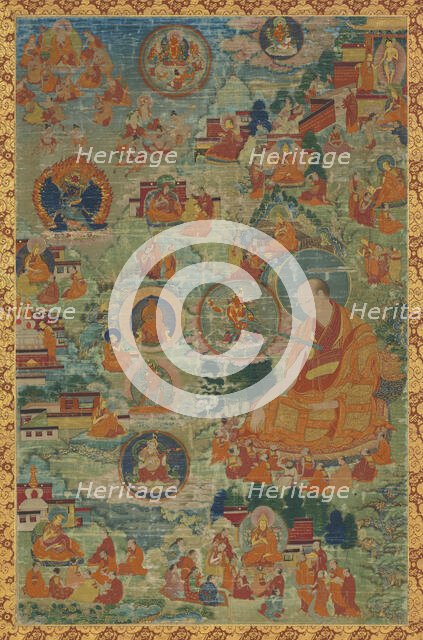 Tsong-kha-pa and scenes from his life, 18th century?. Creator: Unknown.