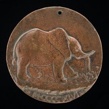 The Malatesta Elephant in a Meadow [reverse], 1446. Creator: Matteo di Andrea de Pasti.