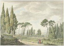 View of the terraces of the Villa d’Este in Tivoli, 1791. Creator: Daniel Dupré.