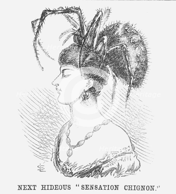 'Next Hideous Sensation Chignon', 1867. Artist: Edward Linley Sambourne