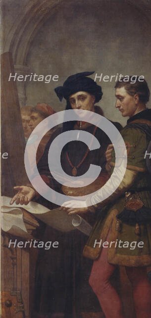 The Painters Jan van Eyck and Rogier van der Weyden, (c1430s), 1862-1872. Creator: Nicaise de Keyser.