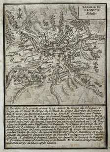Seven Years War (1756-1763): Third Silesian War - map of the Battle of Liegnitz (August 15, 1760). Creator: Jean de Beaurain.