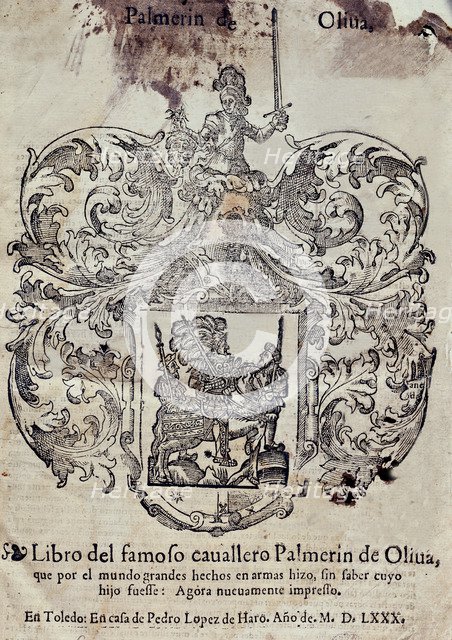 Palmerin de Oliva, book of the famous knight Palmerín de Oliva, printed in Toledo by Pedro Lopez …