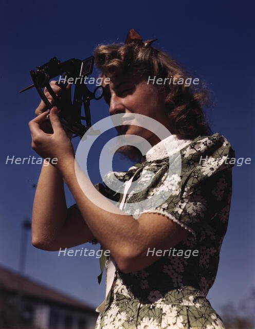 Learning how to determine latitude by using a sextant...Polytechnic High School, LA, Calif. , 1942. Creator: Alfred T Palmer.