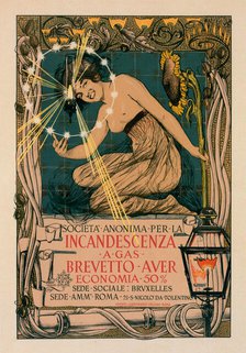 Incandescent a gas. Brevetto Auer, 1895. Creator: Mataloni, Giovanni (1869-1944).