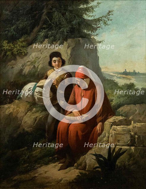 Dante in exile, 1854. Creator: Gatti, Annibale (1828-1909).