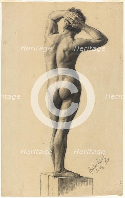 Male Nude, January 29, 1880. Creator: Gustav Klimt.