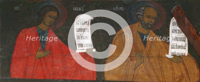 The Prophets Habakkuk and Jonah, 16th century.  Creator: Russian icon.