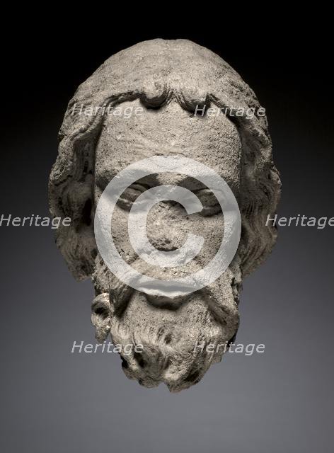 Head of an Apostle from the South Portal of the Cathedral of Thérouanne, c. 1235-1240. Creator: Unknown.