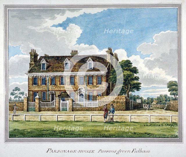View of Parsonage House, Parson's Green, Fulham, London, 1820.                     Artist: Anon