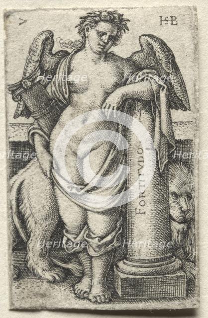 The Knowledge of God and the Seven Cardinal Virtues: Fortitude - Fortitudo. Creator: Hans Sebald Beham (German, 1500-1550).