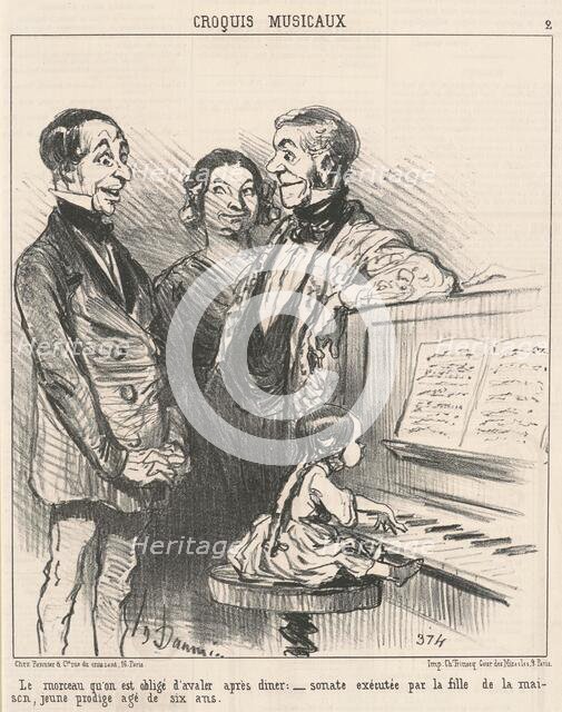 Le morceau qu'on obligé d'avalier ..., 19th century. Creator: Honore Daumier.