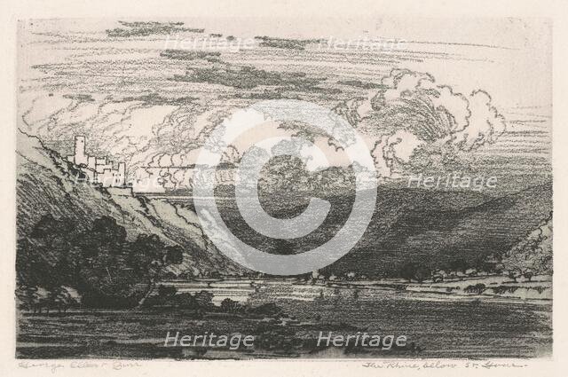 The Rhine, below St. Goar, c. 1915. Creator: George Elbert Burr.