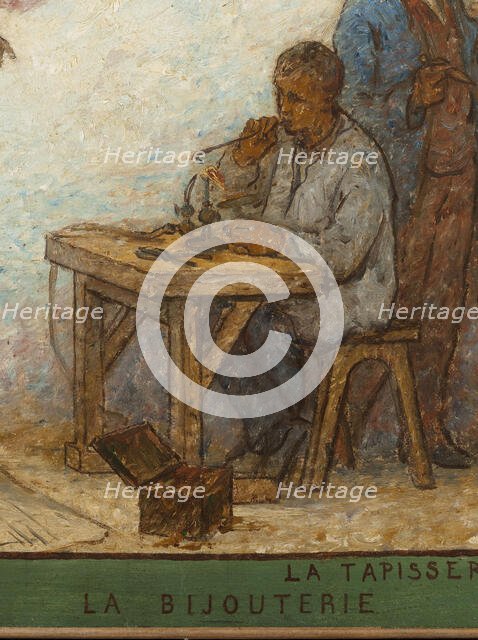 Art spreads its light far and wide: Crafts and industrial design: Sketch for the drawing..., 1880. Creator: Edmond Eugene Valton.