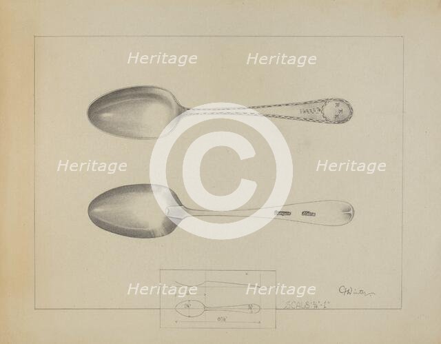 Silver Spoon, c. 1936. Creator: Charlotte Winter.