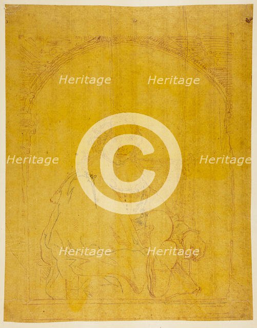 Study for Portrait of a Man in an Arm Chair, from Collection d'imitations de Dessins..., c.1821. Creator: Christian Josi.