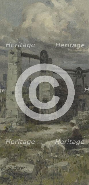 Esquisse pour la mairie de Bagneux : les anciennes carrières de Bagneux, c.1907. Creator: Paul Albert Steck.