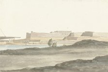 View of the castle in the port of Barletta, 1778. Creator: Louis Ducros.