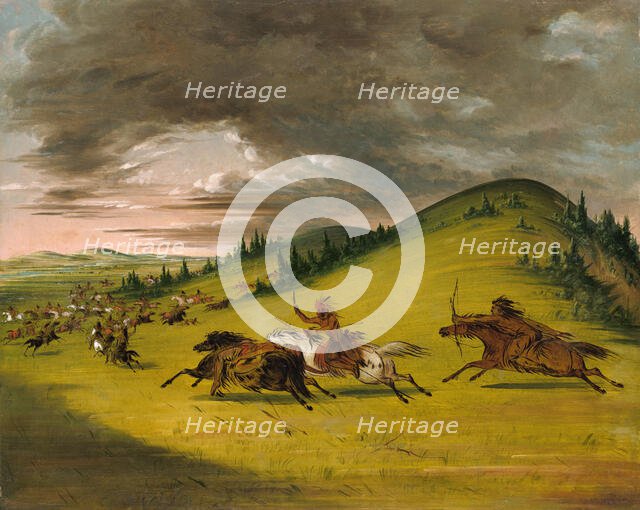 Battle Between Sioux and Sac and Fox, 1846-1848. Creator: George Catlin.