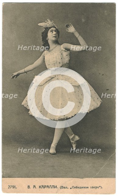 Ballet dancer Vera Karalli in the Ballet Swan Lake, c. 1910.