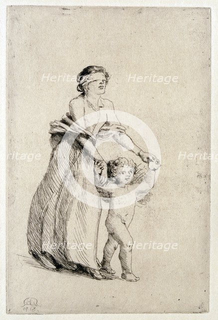 'Cupid leading a Blindfolded Girl', 1912. Artist: Anna Lea Merritt