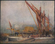 'Hay Barges on the Thames', 1905. Artist: Arthur Streeton.