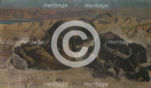 Defending the Herd, 1878. Creator: Charles Verlat.