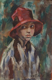 Girl in a red hat, 1929. Creator: Emil Rautala.