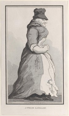 A Welsh Landlady, from "Remarks on a Tour to North and South Wales, in the year 1797, 1800. Creator: John Hill.