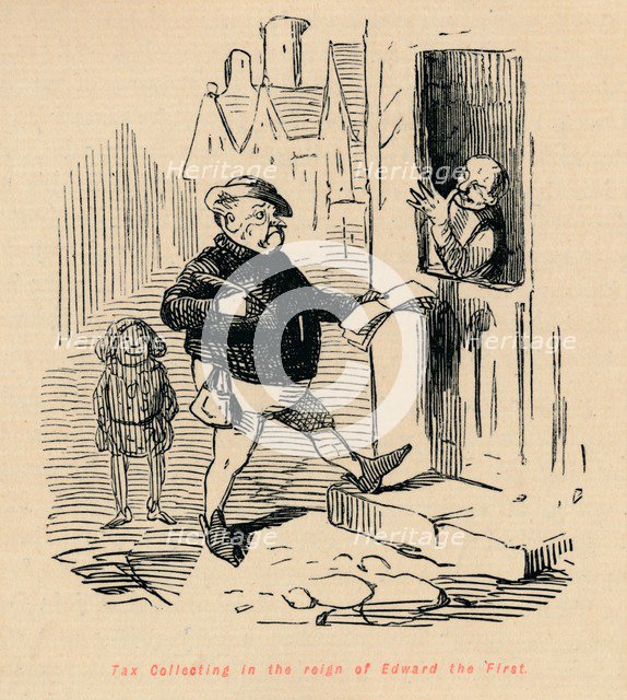 'Tax Collecting in the reign of Edward the First', c1860, (c1860). Artist: John Leech.
