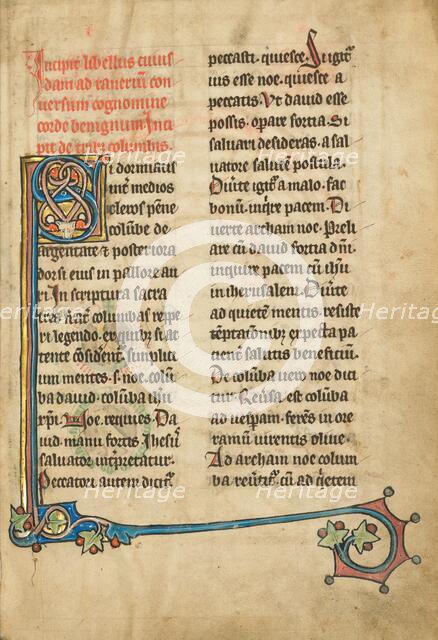 Decorated Initial S; De Natura Avium; De Pastoribus et Ovibus; Bestiarium, 1277 or after. Creator: Unknown.