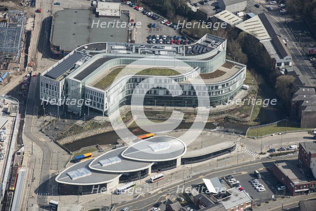 Rochdale Interchange and Number One Riverside, Rochdale, 2019. Creator: Historic England.