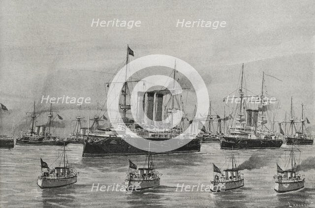 Spanish-American War (1898): Spanish navy torpedo hunters, 1898.  Creator: Enrique Laporta Valor.