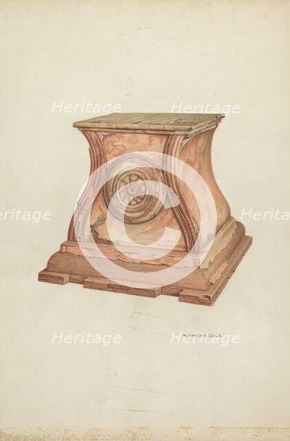 Stand for Baptismal Font, 1935/1942. Creator: Raymond E. Noble.