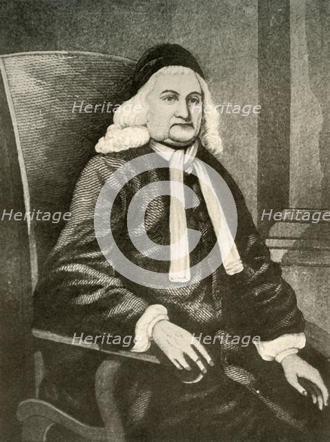 'Portrait of Samuel Sewall, in periwig and long coat', c1700-1720, (1937). Creator: Unknown.