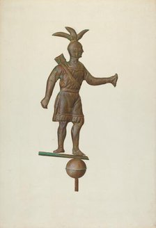 Metal Indian Weather Vane, c. 1940. Creator: John W Kelleher.