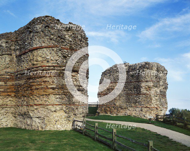 The Roman west gate, Pevensey Castle, East Sussex, late 20th or early 21st century. Artist: Historic England Staff Photographer.