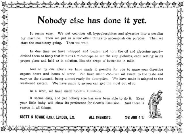 Advertisement for Scott's Emulsion, 1898. Creator: Unknown.