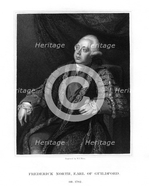 Frederick North, 2nd Earl of Guilford, Prime Minister of Great Britain, (1833).Artist: WT Mote