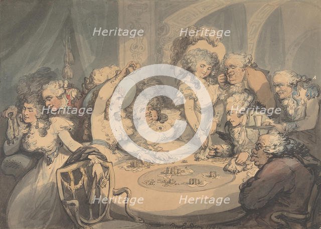 A Gaming Table at Devonshire House, 1791. Creator: Thomas Rowlandson.