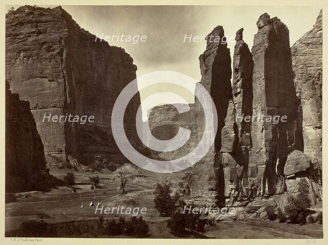 Cañon de Chelle, Walls of the Grand Cañon, about 1200 feet in height, 1873. Creator: Tim O'Sullivan.