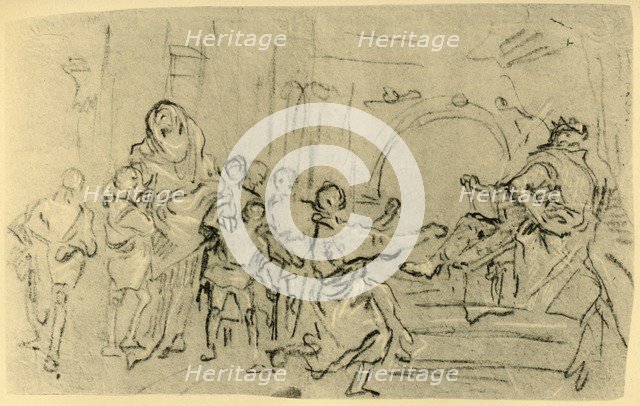 'The Mother of the Maccabees before Antiochus', c1759, (1928). Artist: Giovanni Domenico Tiepolo.