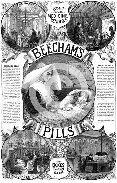 Advert for Beecham's Pills, 1887. Artist: Unknown